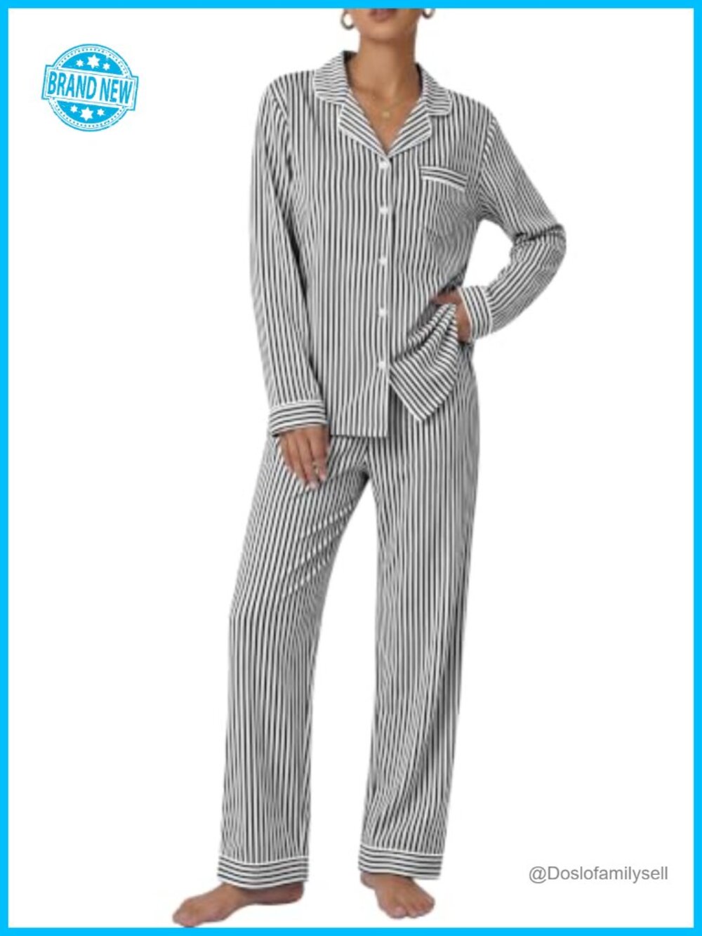 100% Cotton Pajama Set Women 2 Piece Button Down Plaid Sleepwear Lounge